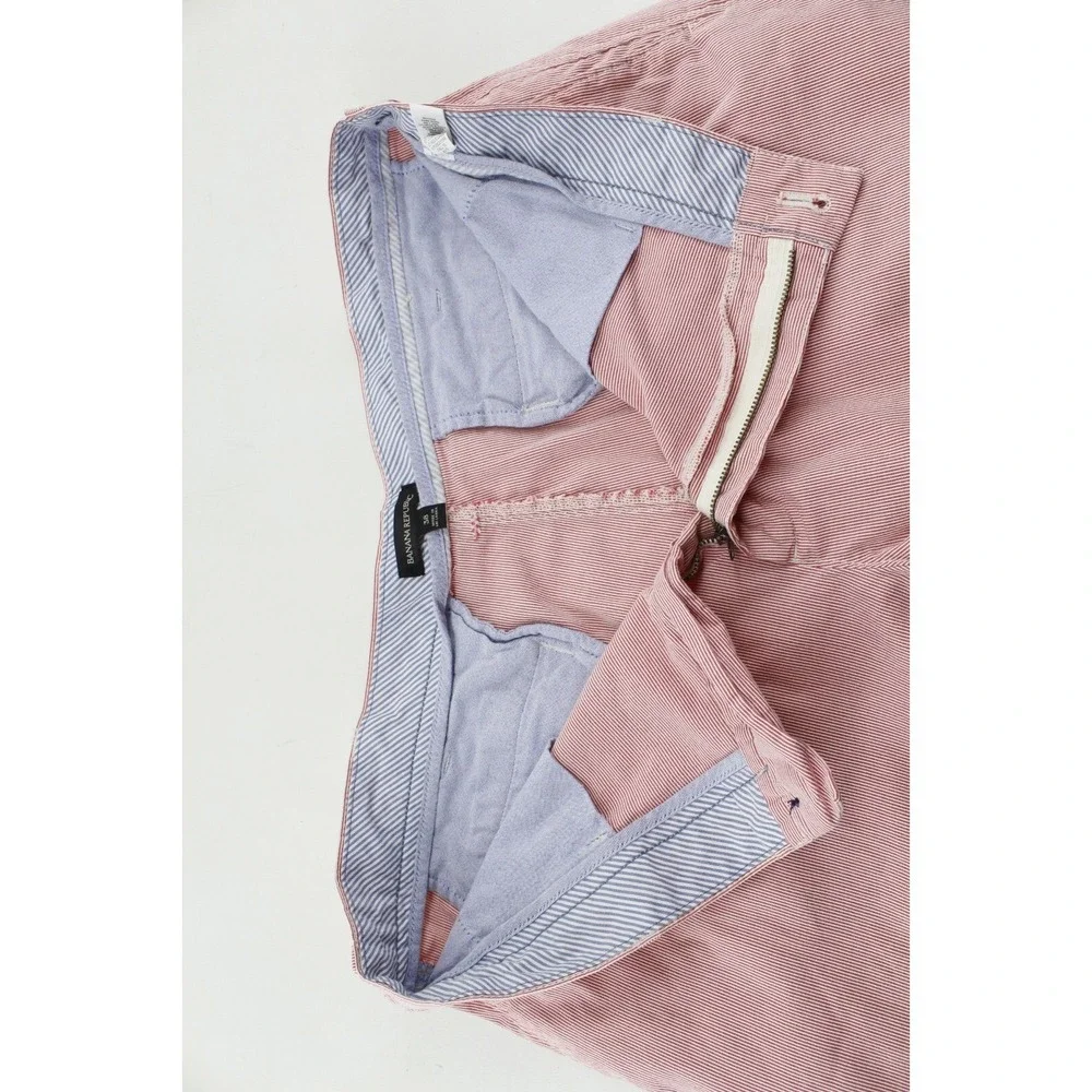 Banana Republic Mens Golf Shorts Chino 38 Pink White striped 100% Cotton‎